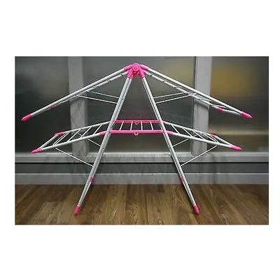 (Pink) Hampton & Stewart Tier Aluminium Clothes Rack