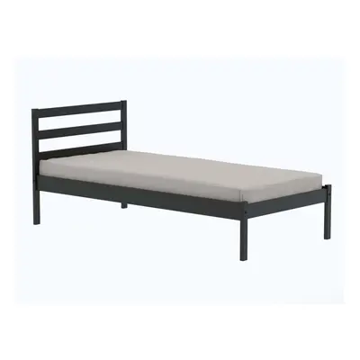 Black Single Bed Frame 3FT Bedstead Birlea Luka Solid Pine Traditional Design