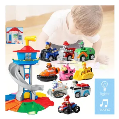 Patrol Watchtower Paw Pull Back Vehicle Children Puzzle Toy Set Electric Lookout