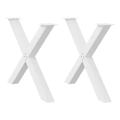 (white, x (72-73) cm (80 mm)/ pcs) vidaXL Dining Table Legs X-Shaped Desk Legs Kitchen Metal Fur