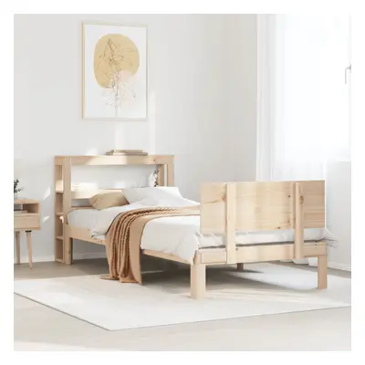 vidaXL Bed Frame with Headboard Bed 75x190 cm Small Single Solid Wood Pine