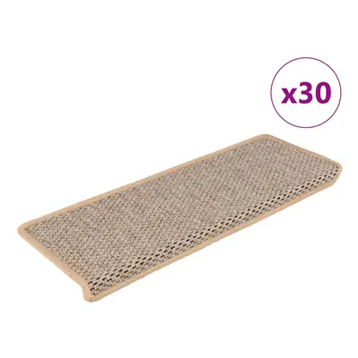 (light beige) vidaXL Self-adhesive Stair Mats Stair Treads Protector Rug Sisal-Look pcs