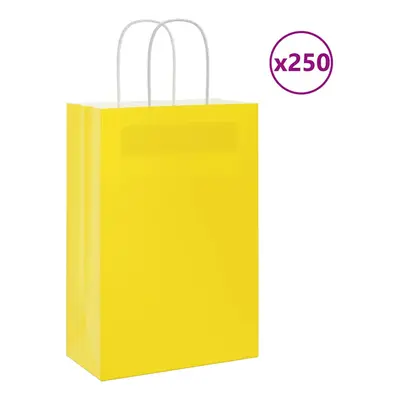 (yellow, x x cm) vidaXL Paper Bags pcs with Handles Brown 21x11x36 cm Paper Grocery Bag