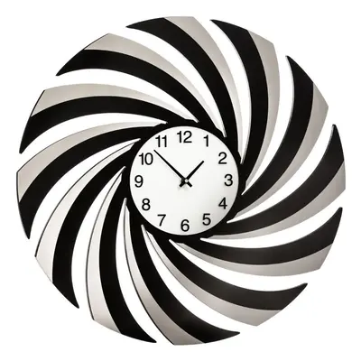 Black Mirrored Swirl Design wall Clock