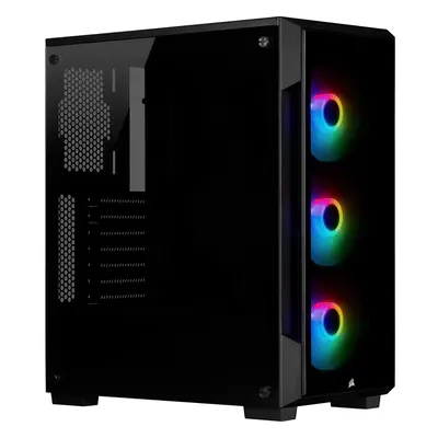 Corsair iCUE 220T RGB, Tempered Glass Mid-Tower ATX Smart Gaming Case, Black