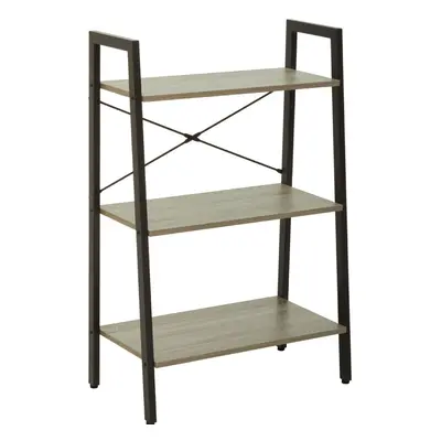 Premier Housewares Bradbury Three Tier Grey Oak Veneer Ladder Shelf Unit