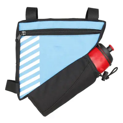 (Blue) Bicycle Front Frame Triangle Bag Water Bottle Holder Waterproof Bike Bag Storage Basket