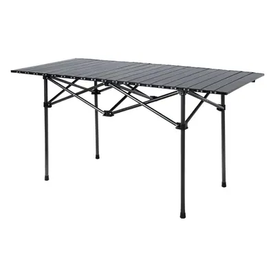 118cm Black Metal Folding Camping Table for BBQ, Portable Camping Table, Outdoor Cooking Station