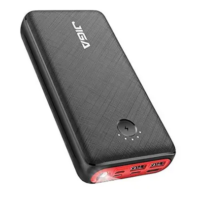 JIGA Power Bank, 30000mAh Portable Charger with Outputs & Inputs, Fast Phone Chargeur with Flash