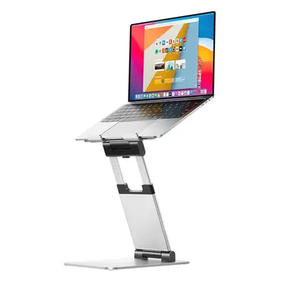 (Silver) Ergonomic Standing Computer Stand, Tall Height Adjustable Laptop Riser, Reduce Neck Pai