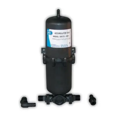 Jabsco Marine Pressurized Water Accumulator Tank with Bladder (1-Liter) , Black