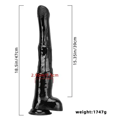 (black) Black Big Stallion Alternative Animal Oversized Long Dildo Anal Plugs Ashes Player Femal