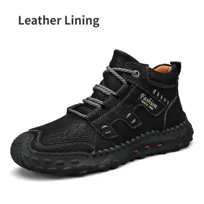 (black, 40) Autumn And Winter Men&apos;s Boots To Keep Warm Plush Snow Boots Casual Shoes Plus S