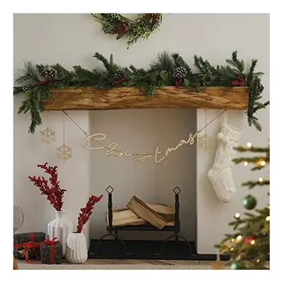 Ginger Ray Artificial Foliage Christmas Berry & Pinecone Fireplace Garland Decoration, 1.8 Metre