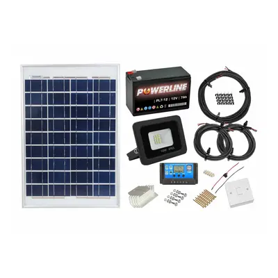 Solar Powered Lighting Kit Sheds Garage Off Grid up to 4hrs per day 10w Light