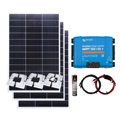 Victron 450w Mono Solar Panel Kit MPPT Battery Charging Controller & Mounts with Cables, Mountin