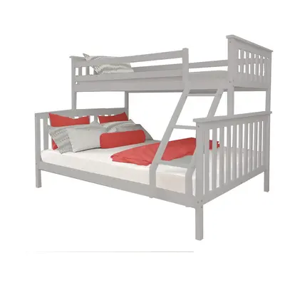 (Grey) Triple Sleeper Bunk Bed Wooden Large (double and single) Can be set up as single bed and 