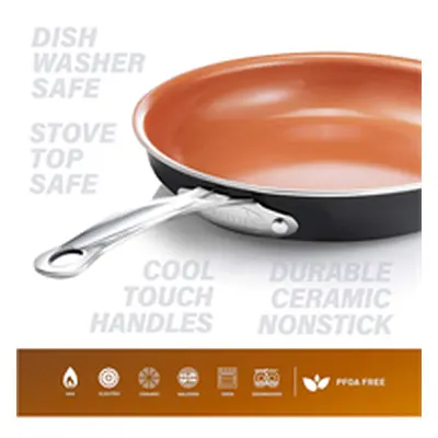 Gotham Steel Diamond 8.5/9.5 Inch Fry Pan Twin Pack - Copper