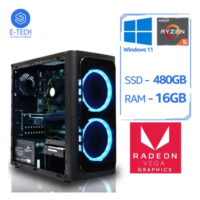 AMD Ryzen 5600G Gaming PC - 16GB DDR4 RAM / 480GB SSD / W11 Computer