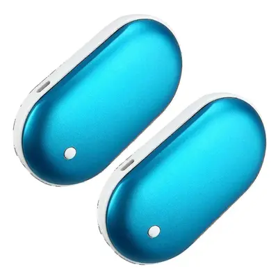 (blue) Pack Rechargeable Hand Warmers Usb Power Bank Electric Pocket Warmer