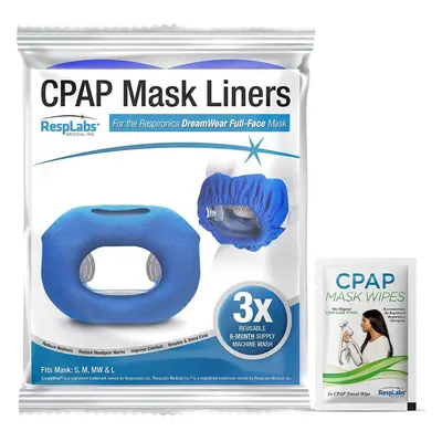 RespLabs CPAP Mask Liners - Fits The Dreamwear Full Face Mask, Pack - Moisture Wicking, Pressure