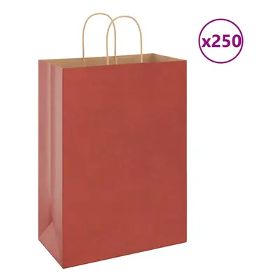 (red, x x cm) vidaXL Paper Bags pcs with Handles Brown 21x11x36 cm Paper Grocery Bag