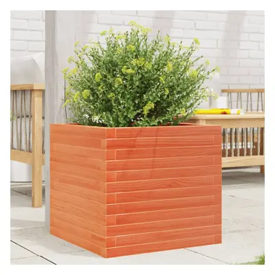 vidaXL Garden Planter Outdoor Flower Pot Planter Pot Wax Brown Solid Wood Pine