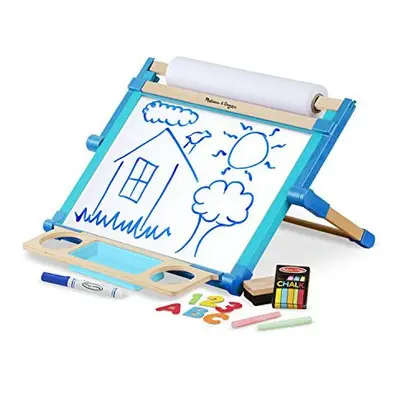 Melissa & Doug Double-Sided Magnetic Tabletop Art Easel - Dry-Erase Board and chalkboard