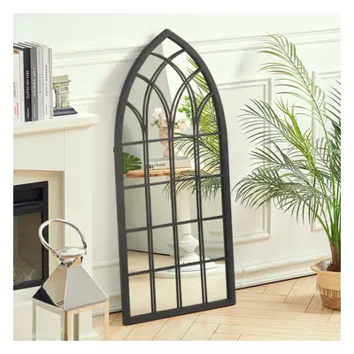 Black Cathedral Window Wall Mirror