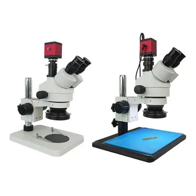 (Small Workbench) 13MP Trinocular Stereo Soldering Microscope Stand Lens Digital Camera for Repa