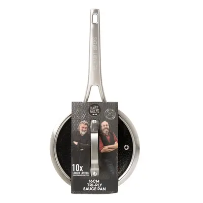 (16 cm) Hairy Bikers Sauce Pan HexGuard Non Stick With Lid Extra Durable Suitable for All Hobs