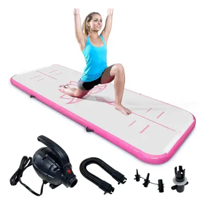 (Pink) Inflatable Gymnastic Mat 3M With Electric Air Pump