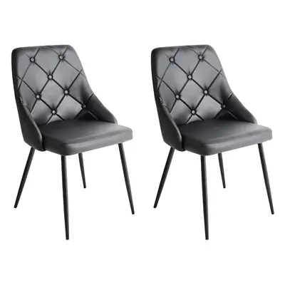 Set of Dining Chairs VALERIE Faux Leather Black