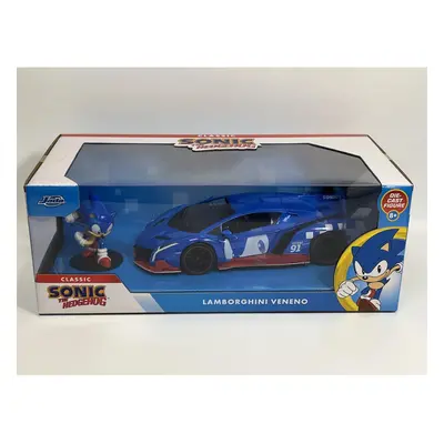 Sonic The Hedgehog Figure Lamborgini Veneno 1:24 Scale Jada 253255082