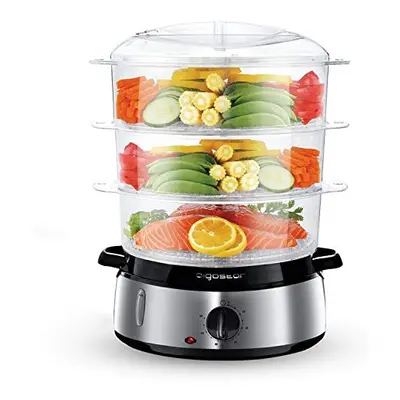 Aigostar Tier Food Steamer, Electric Vegetable Steamer with BPA Free Baskets and Rice Bowl, Litr