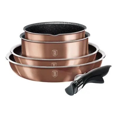 (Rose) Berlinger Haus 12Pc Cookware Set Pots Pans Lids