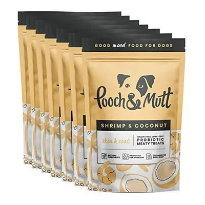 Pooch & Mutt - Meaty Dog Treats (Grain Free), Shrimp & Coconut, Pack of 7x120g