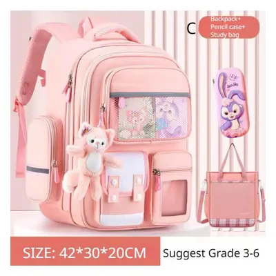 (pink, C) New Ultra Lightweight Schoolbag For Pupil Student Pcs Set Children Book Bag Grade To U