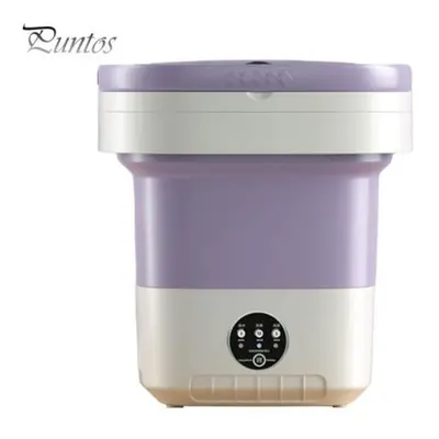 (purple) 12l Large Capacity Portable Folding Washing Machine Semi-automatic Timer Function Light