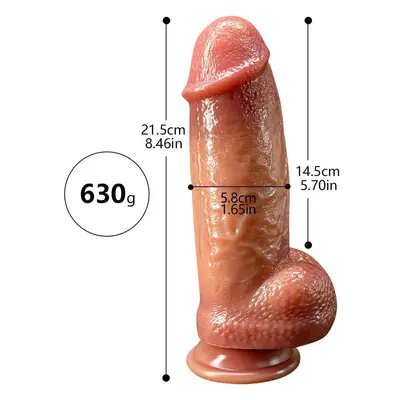 Big Old Man Super Thick Long Double Layer Liquid Silicone Dildo Fake Cock Penis Big Penis For Me