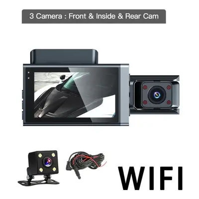 (3 lens+WiFi) Three Lens Dash Cam For Cars Black Box Hd 1080p Car Video Recorder With Wifi Night