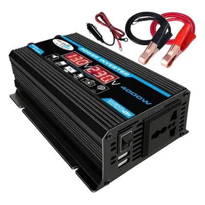 (black, 12V to 110V) Car Inverter 12v To 220v Power Converter Pure Sine Wave Led Display Dual Us