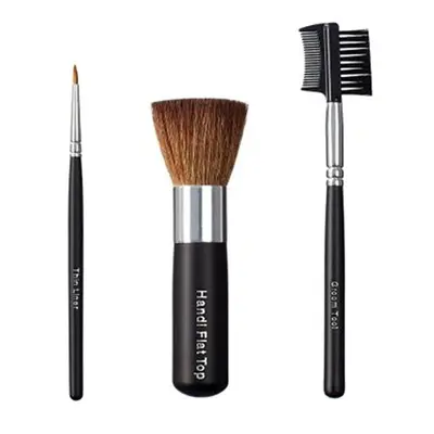 VEGAN LOVE Thin Liner Handi Flat Top Brush Trio Groom Tool