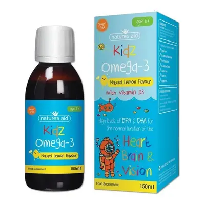 Natures Aid Kidz Omega-3 Natural Lemon Flavor With Vitamin D3 ml