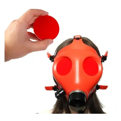 (khaki, One Size) Half-face Silica Gel Gas Mask Fetish Latex Breathing Bag Rubber Tube Accessory