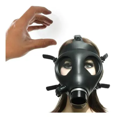 (beige, One Size) Half-face Silica Gel Gas Mask Fetish Latex Breathing Bag Rubber Tube Accessory