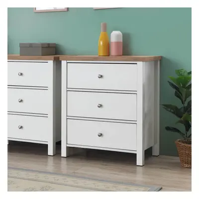 Astbury Drawer Bedroom Cabinet Chest of Drawers White and Oak