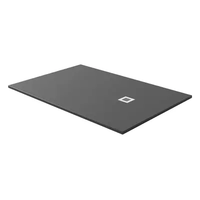 (Black x mm) Stone Slate Effect Shower Tray Square Rectangle Wet Room Grey Black White 30mm