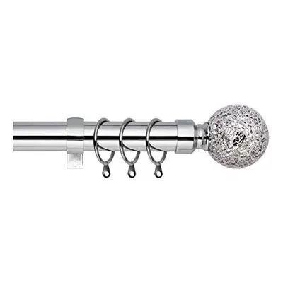 Mosaic Ball Extendable Curtain Pole. Includes Pair Of Superior 60mm Size Finials, Rings, Bracket