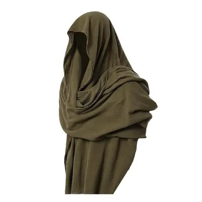 (Army Green) Popular Male Hood Cloak Solid Color Skin-touch Pirate Scarf Halloween Cosplay Acces